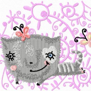 Flying Cat embroidery design