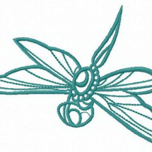 Flying dradonfly embroidery design