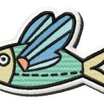 Flying fish embroidery design