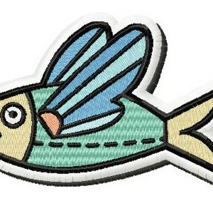 Flying fish embroidery design