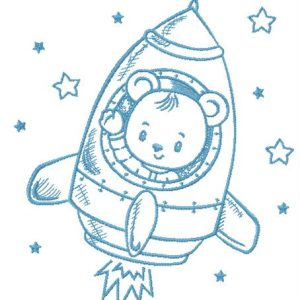 Flying to stars embroidery design