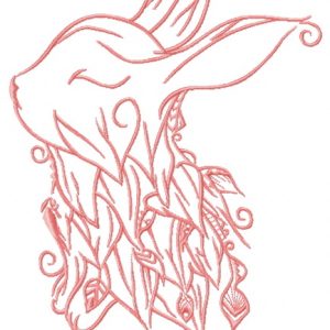 Foliar bunny 2 embroidery design