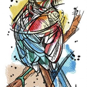 Forest bird embroidery design