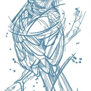 Forest bird sketch embroidery design