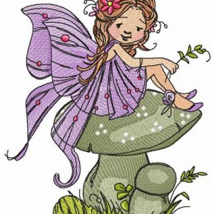Forest fairy embroidery design