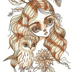 Forest kid embroidery design
