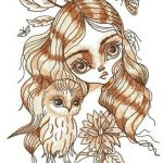Forest kid embroidery design