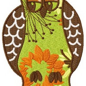 Forest owl embroidery design