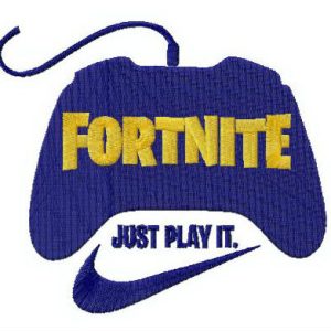 Fortnite Just play it embroidery design