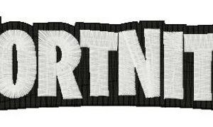 Fortnite wordmark logo embroidery design