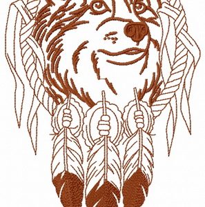 Fox and dreamcatcher 2 embroidery design