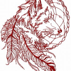 Fox and dreamcatcher 3 embroidery design