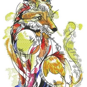 Fox in my dream embroidery design