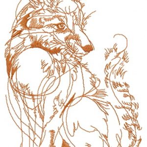 Fox in my dream sketch embroidery design