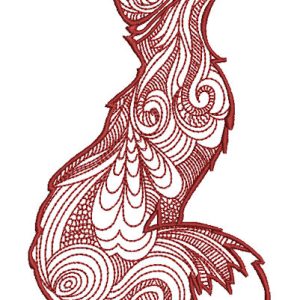 Fox looks at the sky 2 embroidery design