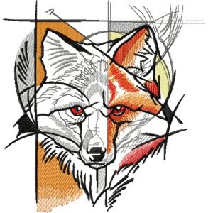 Fox street art embroidery design