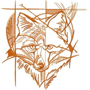 Fox street art sketch embroidery design