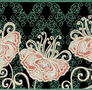 Fragile flower embroidery design