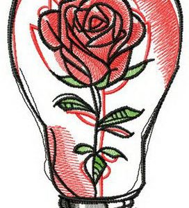 Fragile rose embroidery design