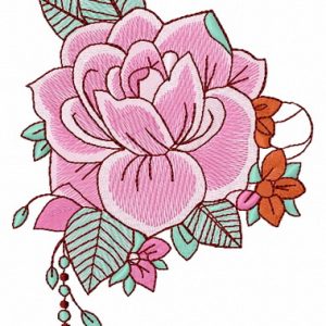 Fragrant rose embroidery design