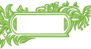 Frame with leaves embroidery design