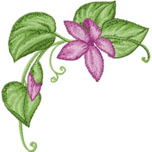 Corner flower embroidery design