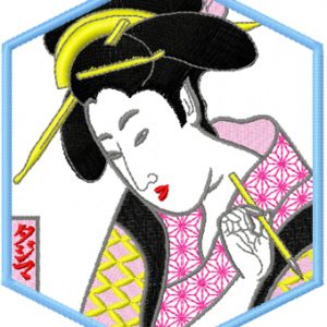 Geisha embroidery design
