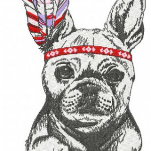 French bulldog 2 embroidery design