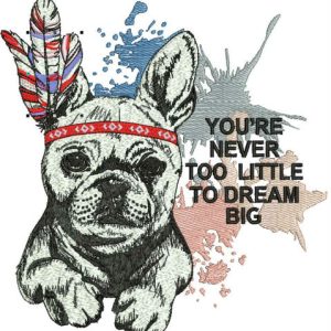 French bulldog embroidery design