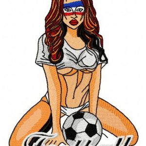 French football fan 2 embroidery design