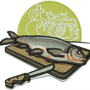 Fresh fish embroidery design
