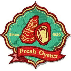 Fresh oyster logo embroidery design