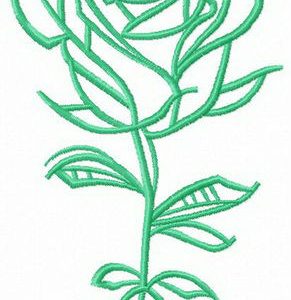 Fresh rose flower embroidery design