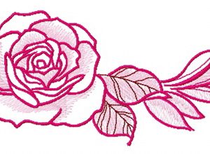 Fresh rose embroidery design