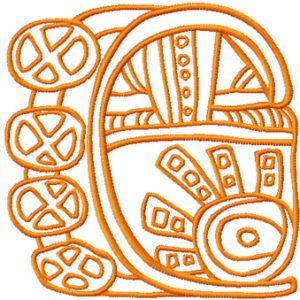 Friendly Table embroidery design