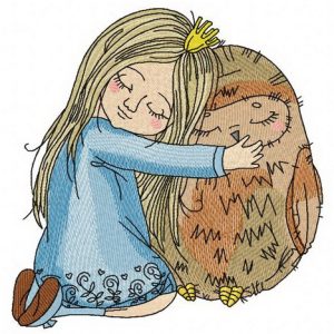 Friendship with owl 2 embroidery design