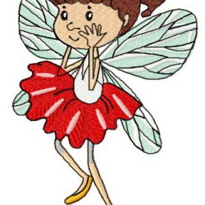 Frightened fairy embroidery design