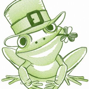 Frog celebrates St. Patrick's Day embroidery design