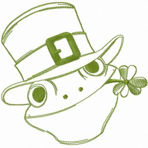 Frog gentleman embroidery design