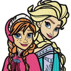 Frozen sisters 3 embroidery design