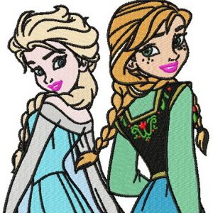 Frozen sisters embroidery design