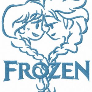 Frozen sisters sketch 2 embroidery design