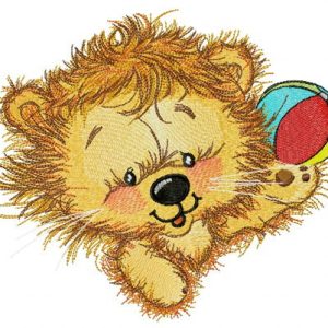Fun with lion embroidery design
