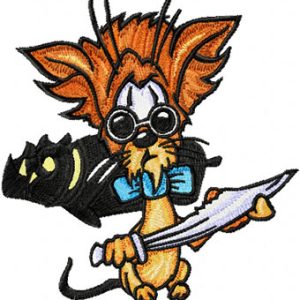 Funny Carribean Cat  embroidery design