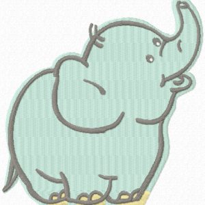 Funny Baby Elephant embroidery design