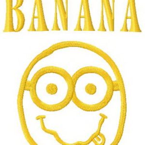 Funny banana Minion embroidery design