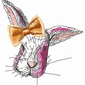 Funny bunny embroidery design