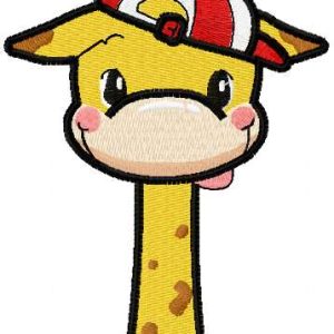 Funny giraffe boy embroidery design