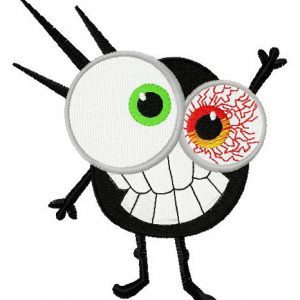 Funny microbe embroidery design