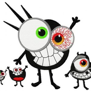 Funny microbes 2 embroidery design
